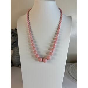 Pink lucite beads, 24”